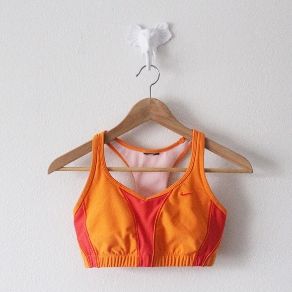 Nike Other - NIKE Sports Bra Orange Mesh Racerback Bra